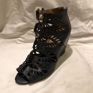 Black Lace Up Dolce Vita Wedges